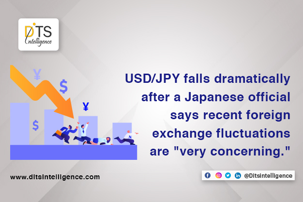 USD/JPY falls dramatically after a Japanese official says recent foreign exchange fluctuations are "very concerning."