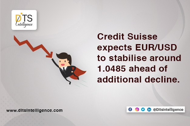 Credit Suisse expects EUR/USD to stabilise around 1.0485 ahead of additional decline.