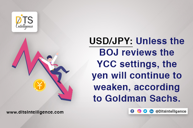 USD/JPY: Unless the BOJ reviews the YCC settings, the yen will continue to weaken, according to Goldman Sachs.